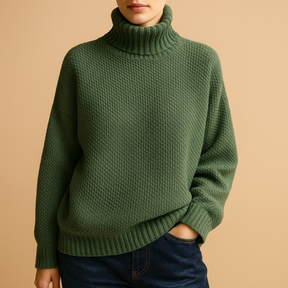 Elegante dames coltrui met zachte col en klassiek gebreid design, ideaal voor casual en formele outfits