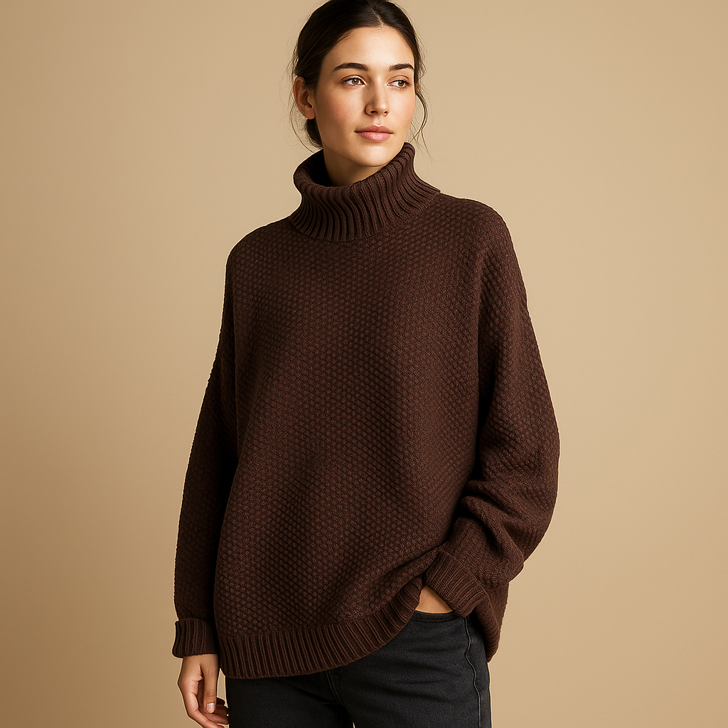 Elegante dames coltrui met zachte col en klassiek gebreid design, ideaal voor casual en formele outfits