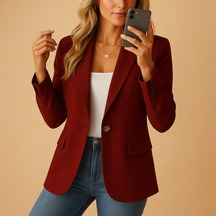 Getailleerde damesblazer met stretch en klassieke snit, ideaal voor formele gelegenheden, kantoor en casual outfits