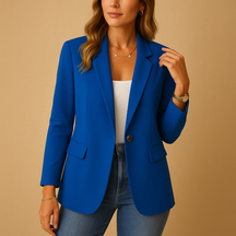 Getailleerde damesblazer met stretch en klassieke snit, ideaal voor formele gelegenheden, kantoor en casual outfits