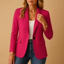 Getailleerde damesblazer met stretch en klassieke snit, ideaal voor formele gelegenheden, kantoor en casual outfits