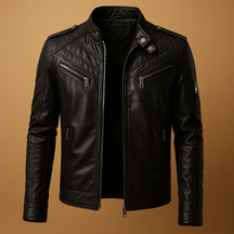 Gewatteerde herenjas met opstaande kraag, comfortabele pasvorm en moderne uitstraling, ideaal voor casual en formele outfits.