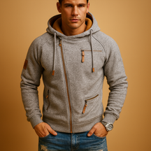 Heren vest met capuchon en praktische zakken, ideaal voor casual en semi-formele looks tijdens de herfst en winter.