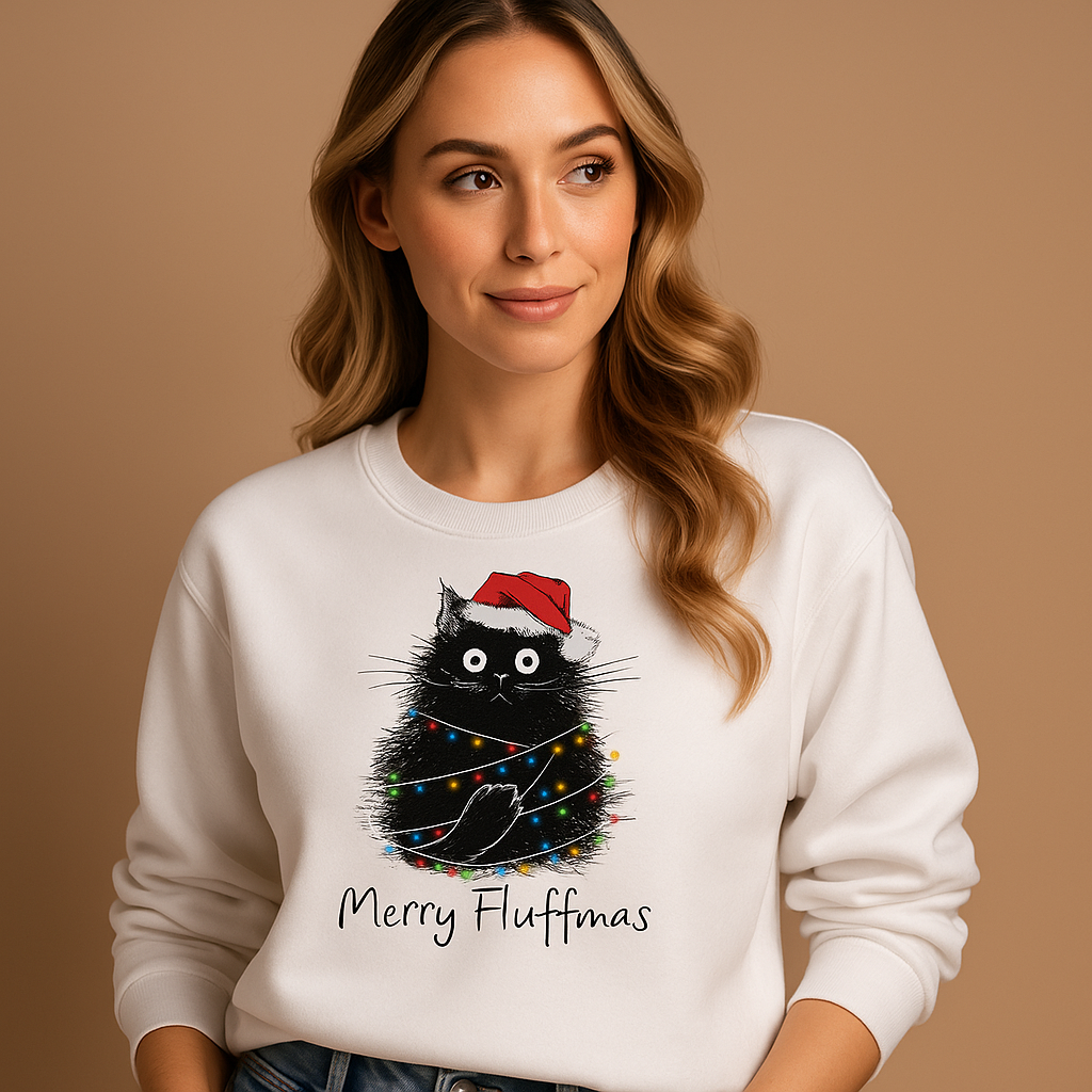 Dames kersttrui met feestelijk patroon en relaxte pasvorm, ideaal voor winterse dagen en kerstvieringen.
