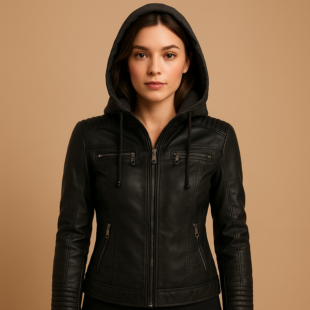 Kort damesjack met slank silhouet, afneembare capuchon en moderne ritsdetails, ideaal voor dagelijks gebruik en stijlvolle outfits.