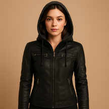 Kort damesjack met slank silhouet, afneembare capuchon en moderne ritsdetails, ideaal voor dagelijks gebruik en stijlvolle outfits.