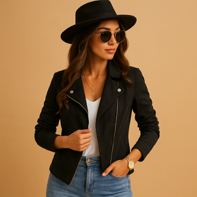 Korte zomerjas voor dames van licht en ademend materiaal met moderne snit, ideaal voor dagelijks gebruik, reizen en smart casual outfits.