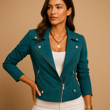 Korte zomerjas voor dames van licht en ademend materiaal met moderne snit, ideaal voor dagelijks gebruik, reizen en smart casual outfits.