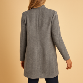 Lange casual jas met print voor dames, met lange mouwen en modern design. Perfect voor dagelijks gebruik en stijlvolle seizoensovergangen.