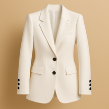 Lange elegante damesblazer in klassiek design met moderne afwerking – geschikt voor werk en dagelijks gebruik