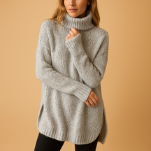 Lange damestrui met carbonprint in zwart en grijs, ideaal voor herfst- en winterlagen met comfortabele pasvorm en stijlvolle uitstraling