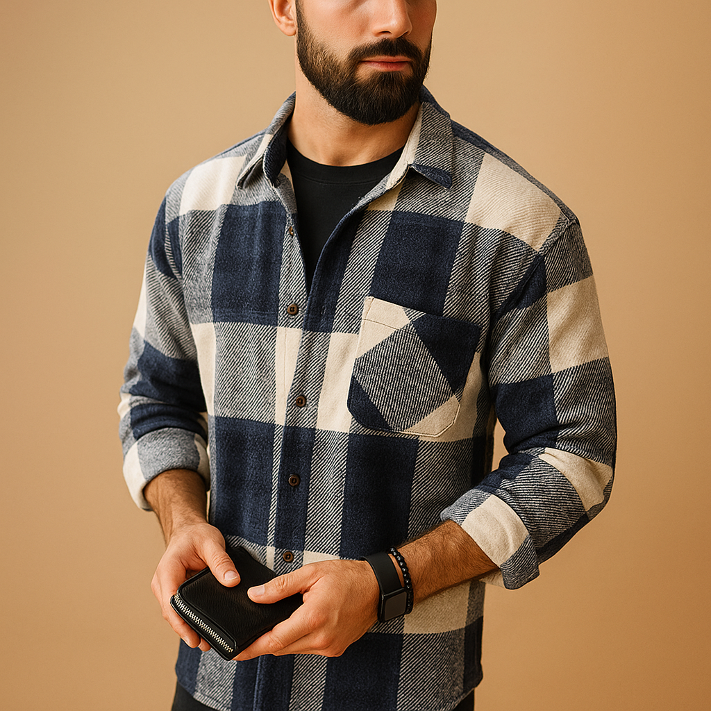 Heren shirt met lange mouwen in klassiek effen design – beschikbaar in meerdere kleuren voor werk, vrije tijd en formele gelegenheden.