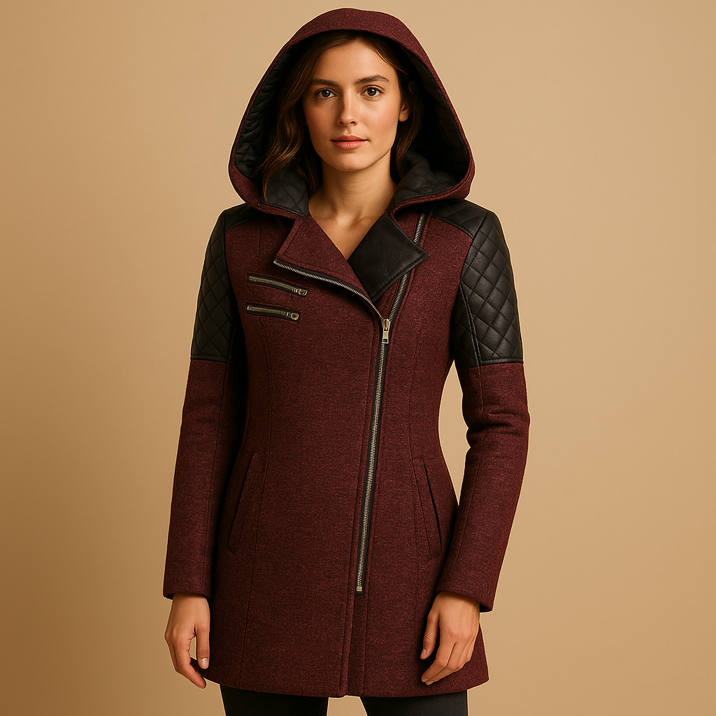 Lange winterjas met capuchon voor dames, isolerend en stijlvol. Perfect voor casual wandelingen en formele gelegenheden in koude seizoenen.