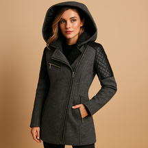 Lange winterjas met capuchon voor dames, isolerend en stijlvol. Perfect voor casual wandelingen en formele gelegenheden in koude seizoenen.
