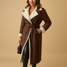 Lange winterjas met warme voering voor dames in zwart, kaki, abrikoos en bruin, met quilted binnenvoering en moderne pasvorm voor koude dagen.