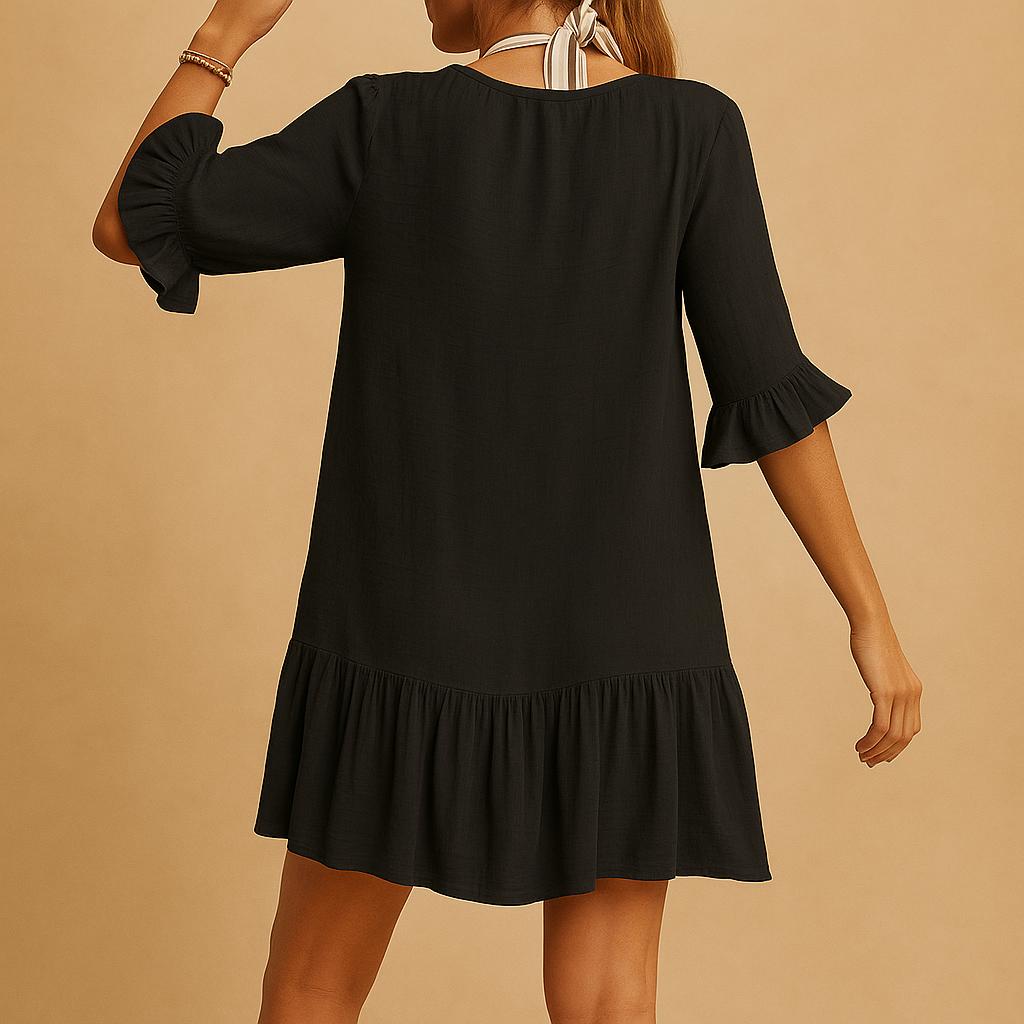 Luchtige dames zomerjurk met comfortabele pasvorm en lichtgewicht stof, ideaal voor casual en warme zomerdagen