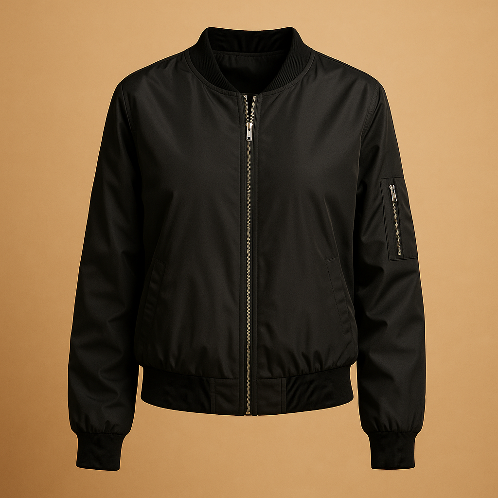 Lichtgewicht bomberjack voor dames van ademende stof met ritssluiting en zijzakken. Ideaal voor zomerse dagen en casual outfits.