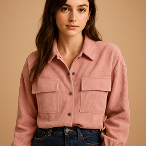 Lichtgewicht corduroy zomerjas voor dames in diverse seizoenskleuren, ademend en stijlvol. Perfect voor dagelijks gebruik en zomerse laagjeslooks.