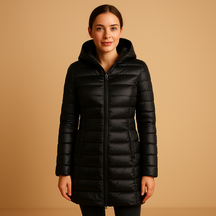 Lichtgewicht gewatteerde jas voor dames met lange mouwen en moderne snit, warm en comfortabel voor winter en tussenseizoenen.