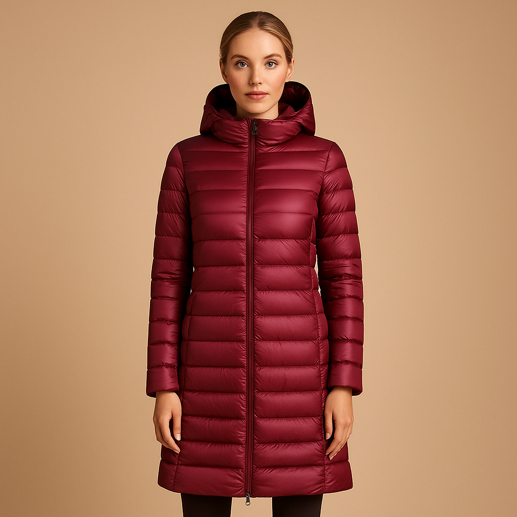 Lichtgewicht gewatteerde jas voor dames met lange mouwen en moderne snit, warm en comfortabel voor winter en tussenseizoenen.