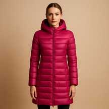 Lichtgewicht gewatteerde jas voor dames met lange mouwen en moderne snit, warm en comfortabel voor winter en tussenseizoenen.