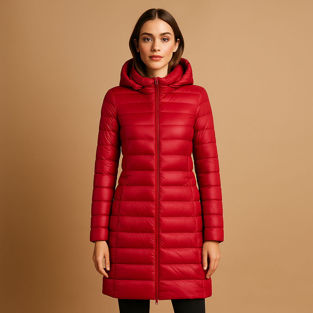 Lichtgewicht gewatteerde jas voor dames met lange mouwen en moderne snit, warm en comfortabel voor winter en tussenseizoenen.