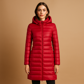 Lichtgewicht gewatteerde jas voor dames met lange mouwen en moderne snit, warm en comfortabel voor winter en tussenseizoenen.