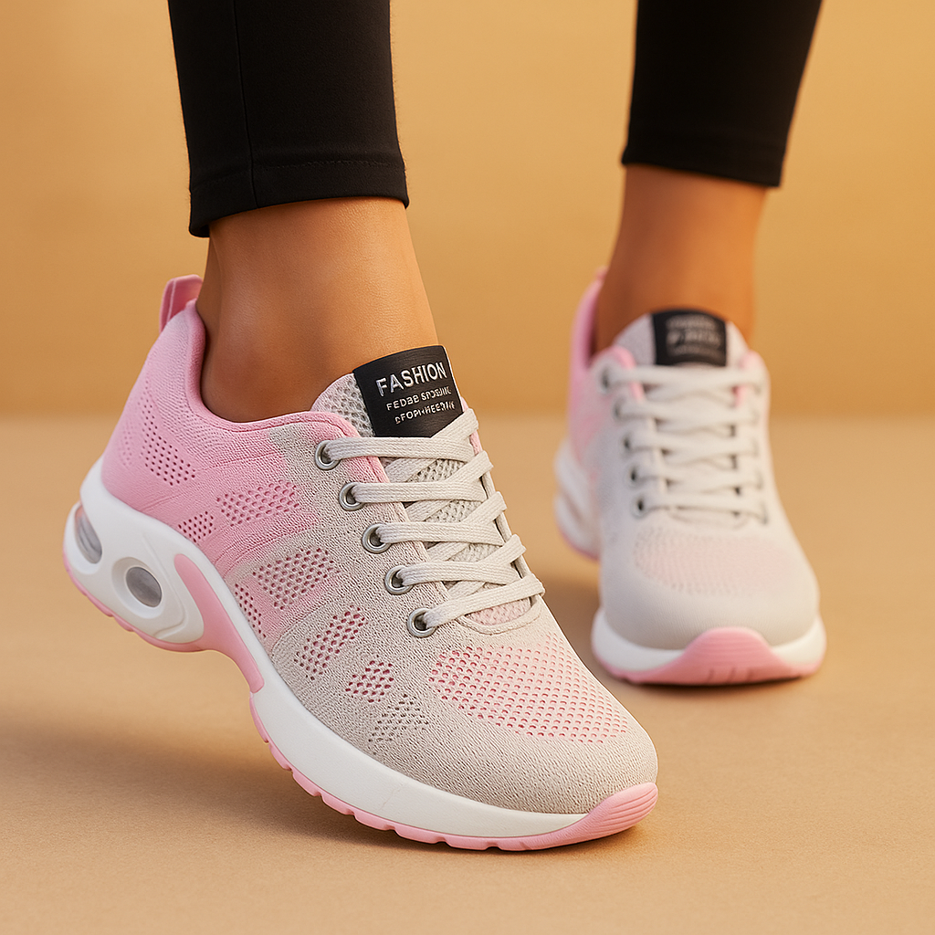 Lichtgewicht dames sneakers met ademende mesh stof en demping, perfect voor hardlopen, wandelen en casual gebruik