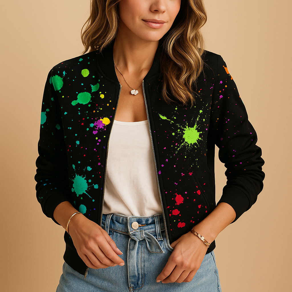 Lichtgewicht zomerjas met print voor dames, ademend en comfortabel. Perfecte layering voor warme dagen, reizen en casual zomerse outfits.
