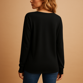 Dames blouse met V-hals en knoopsluiting in zwart, wit, rood, groen en donkerblauw – luchtige pasvorm voor werk en dagelijks gebruik