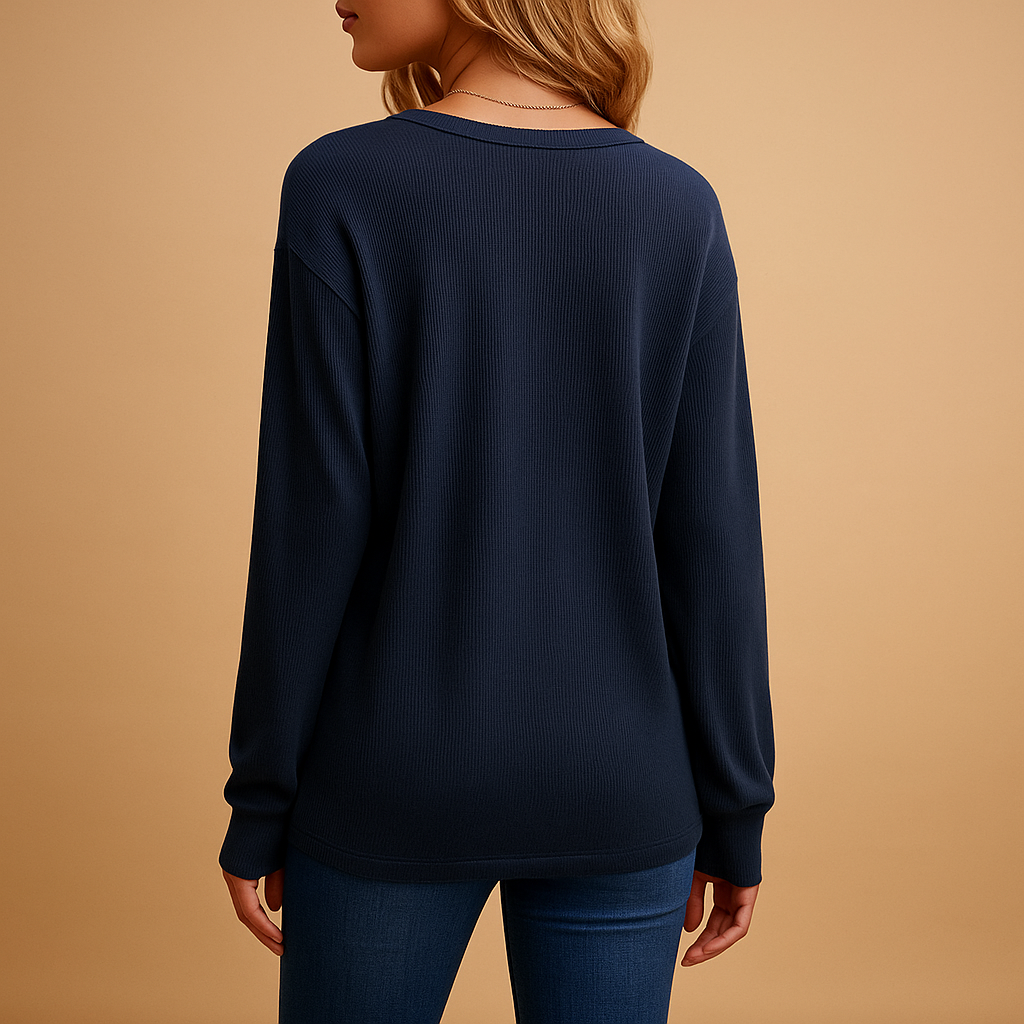 Dames blouse met V-hals en knoopsluiting in zwart, wit, rood, groen en donkerblauw – luchtige pasvorm voor werk en dagelijks gebruik
