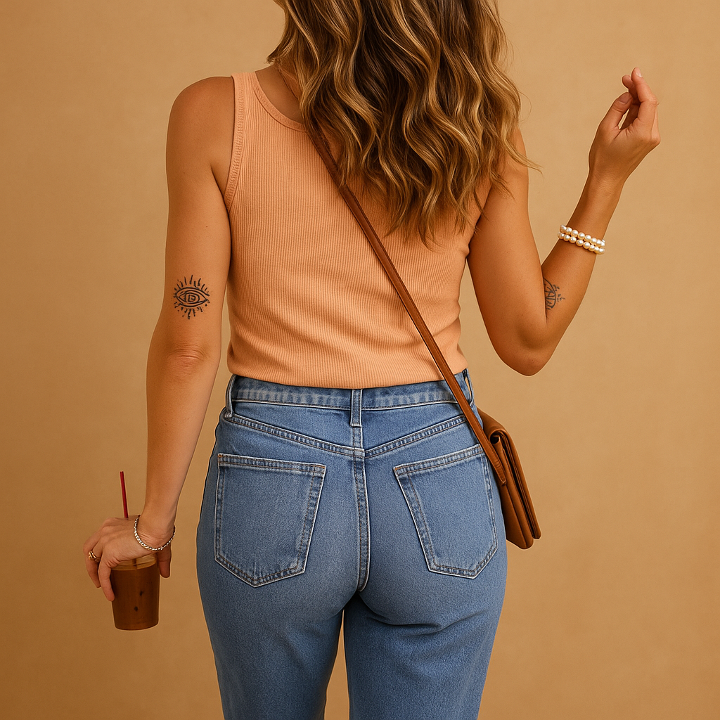 Dames tanktop van katoenmix met U-hals en slanke pasvorm, ideaal voor zomerse outfits en casual gelegenheden.