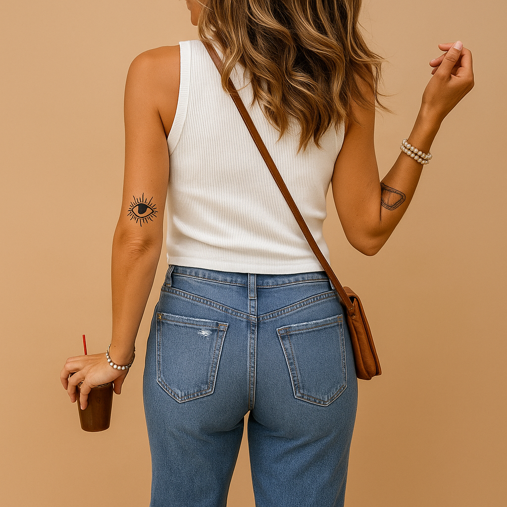 Dames tanktop van katoenmix met U-hals en slanke pasvorm, ideaal voor zomerse outfits en casual gelegenheden.