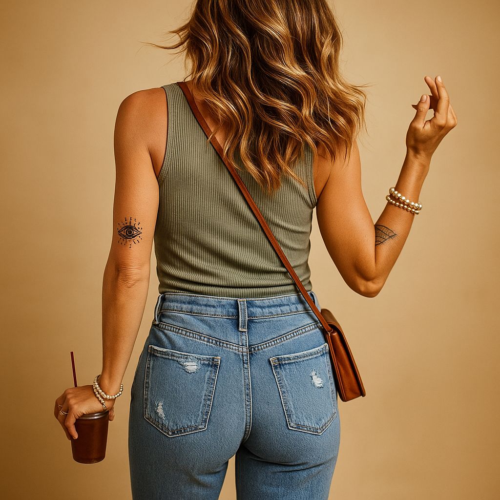 Dames tanktop van katoenmix met U-hals en slanke pasvorm, ideaal voor zomerse outfits en casual gelegenheden.