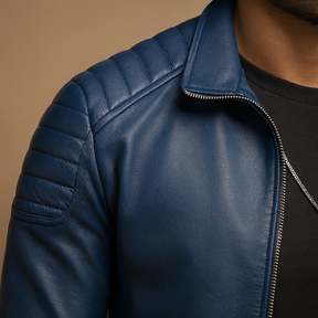 Luxe bikerjack voor heren met zacht ademend materiaal, perfect voor zowel zakelijke als casual looks.