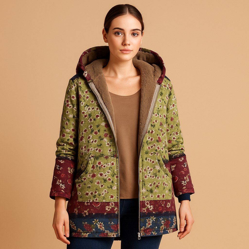 Omkeerbaar thermisch jack met capuchon voor dames. Lichtgewicht, warm en vochtregulerend, ideaal voor dagelijks gebruik en winterse activiteiten.