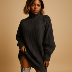 Oversized gebreide trui voor dames met warme voering en relaxte pasvorm, ideaal voor zowel casual als nette gelegenheden.