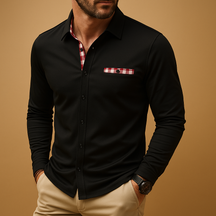 Heren polo shirt met lange mouwen en kraag in marineblauw, ideaal voor casual en zakelijke outfits, comfortabel en stijlvol