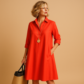 Polo-jurk voor dames met stretch, ademend materiaal en klassieke kraag, ideaal voor dagelijks gebruik of smart-casual outfits.