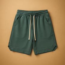 Retro sportshort voor heren met losse pasvorm en elastische tailleband, perfect voor sportieve activiteiten en ontspannen zomerdagen.