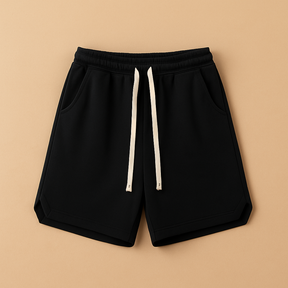 Retro sportshort voor heren met losse pasvorm en elastische tailleband, perfect voor sportieve activiteiten en ontspannen zomerdagen.