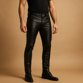 Slim fit high-waist damesbroek met moderne strakke look en comfortabele stretch, perfect voor casual en semi-formele outfits.