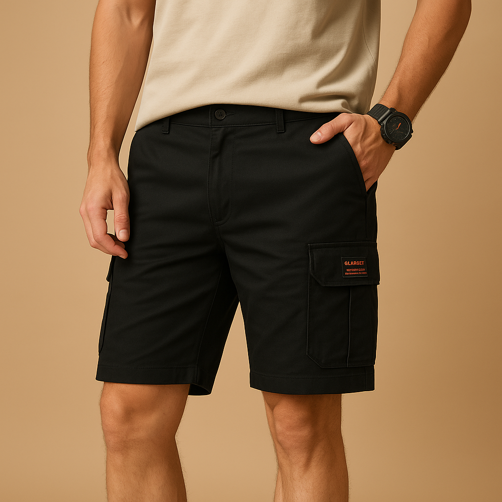 Heren cargo shorts van sneldrogend polyester met meerdere zakken in zwart, khaki en grijs – ideaal voor wandelen en outdoor gebruik.