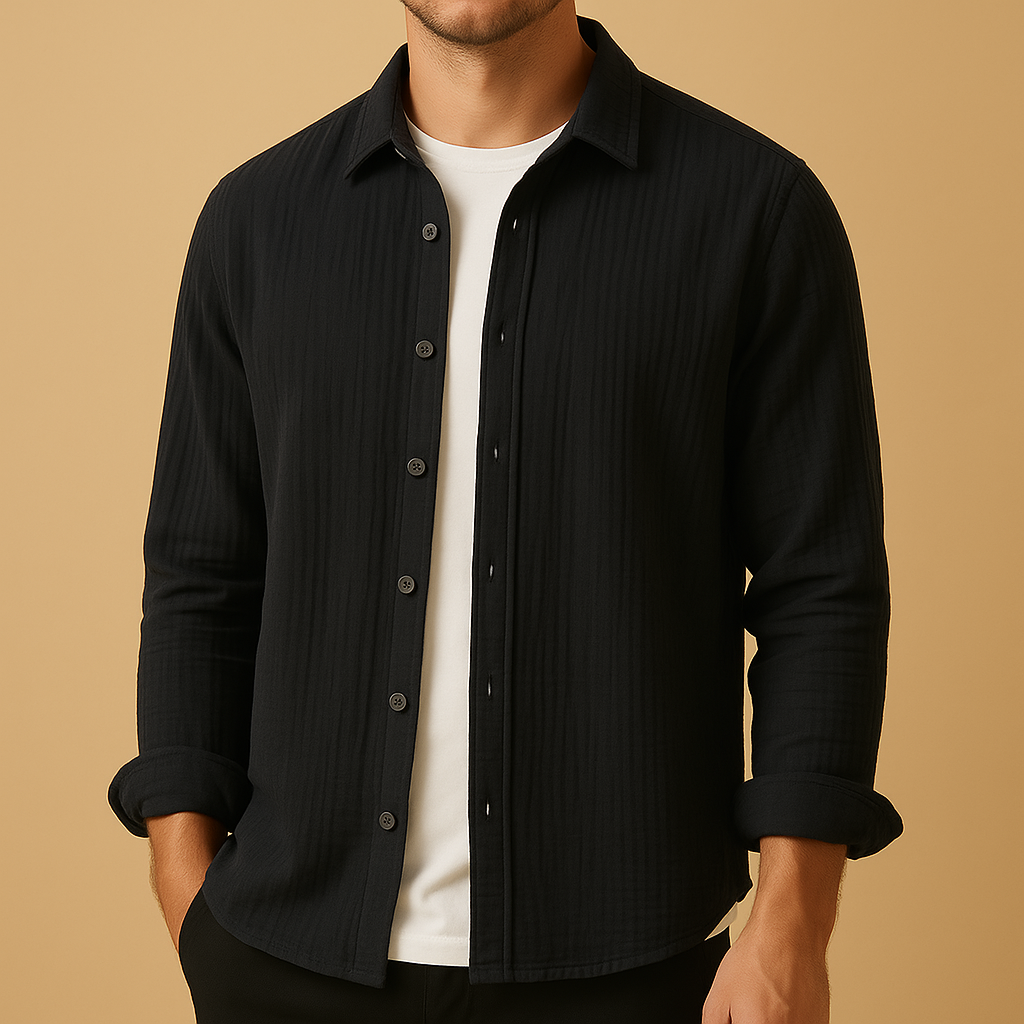 Herenoverhemd met button-down sluiting en lange mouwen, ideaal voor casual of formele outfits in het voor- en najaar