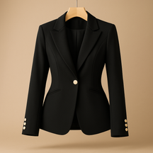 Dames blazer met reverskraag in slim fit pasvorm, perfect voor casual outfits en buitenevenementen, verkrijgbaar in zwart, beige en wit.