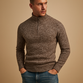 Casual geribd sweatshirt voor heren van katoen met opstaande kraag en knoopsluiting. Comfortabel, stijlvol en ideaal voor dagelijks gebruik.