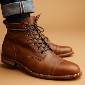 Stijlvolle warme herenlaarzen met hoog model, ideaal voor dagelijks gebruik of formele gelegenheden. Duurzaam en elegant design.