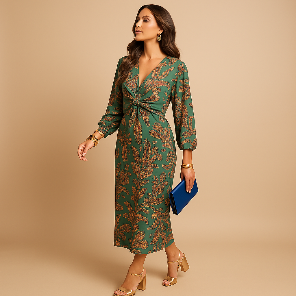 Elegante damesjurk met flatterend silhouet en tijdloos design, geschikt voor formele en dagelijkse gelegenheden.