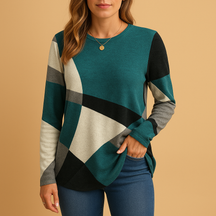 Tijdloze gebreide trui voor dames van zachte en ademende katoenmix, perfect voor zowel casual als formele looks.