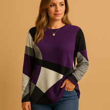 Tijdloze gebreide trui voor dames van zachte en ademende katoenmix, perfect voor zowel casual als formele looks.
